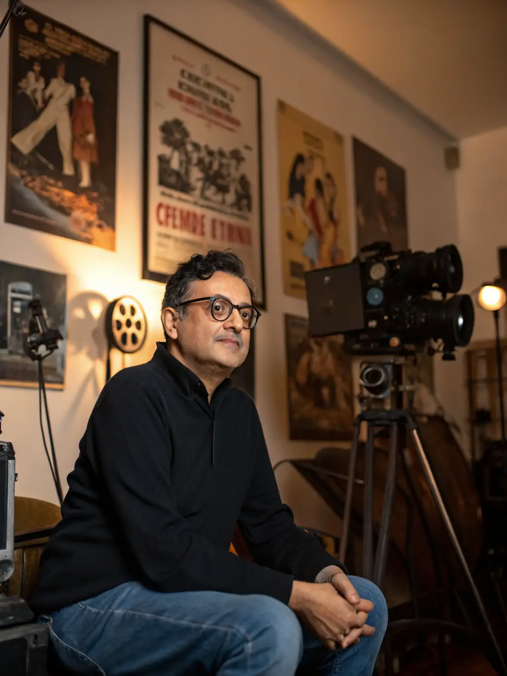 A high-resolution image of James Curtis professionally photographing a bright and modern living room, showcasing his expertise and attention to detail.